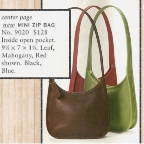 Rare LEAF Green Vintage Coach Ergo Mini Zip USA Shoulder Bag 9020 - Picture 13 of 16